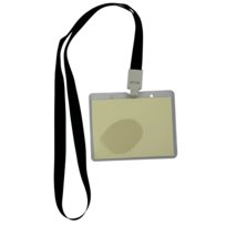 Etui na identyfikator z odpinaną czarną smyczą 116x92mm (5sztuk) POZIOMY