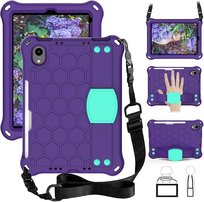 Etui na iPada Mini 6, mocne, odporne na uderzenia hybrydowe etui z paskiem na ramię i uchwyt, długopis na iPada Mini 6 8.3"(fioletowy + Mięta) Inna marka