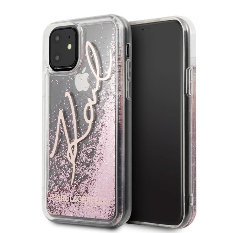 Etui na iPhone 11 KARL LAGERFELD Signature Glitter Case Karl
