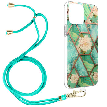 Etui na iPhone 11 Pro Max Geometryczny wzór ze zdejmowanym przewodem niebieskie - Avizar