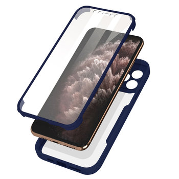 Etui na iPhone 11 Pro Max Pleksiglas Tył i polimerowy przód ciemnoniebieskie - Avizar