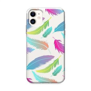 Etui na iPhone 12 Mini - Tęczowe piórka. - EtuiStudio