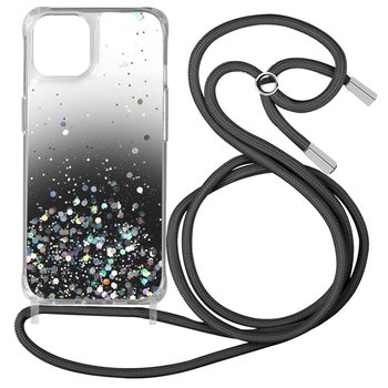Etui na iPhone 12 Pro Max Sequined Back With Removable Strap - czarny gradient - Avizar