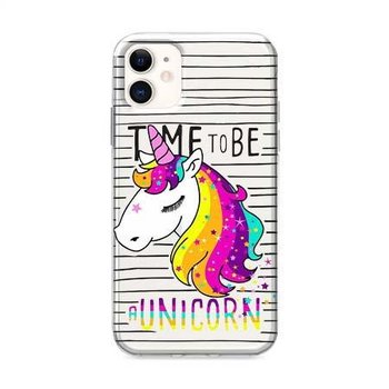 Etui na iPhone 12 - Time to be unicorn - Jednorożec. - EtuiStudio
