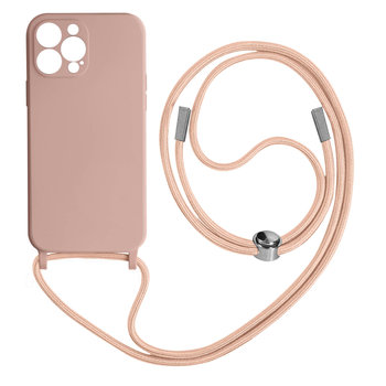 Etui na iPhone 13 Pro ze smyczą 80 cm – różowe - Avizar