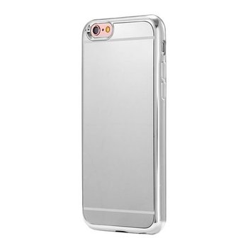 Etui na iPhone 6, 6s, platynowane FullSoft lustro, srebrny - Etui Studio