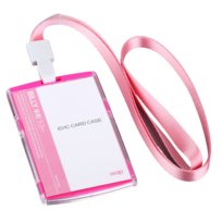 Etui na kartę identyfikacyjną Reap z różową smyczą