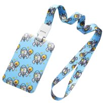 Etui na karty dla dzieci z smyczą - w słodkie wzory rakieta - dziecięce