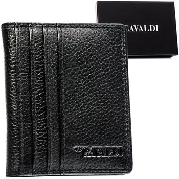 Etui na karty i dokumenty czarne pionowe bez zapięcia 4U CAVALDI slim rozbudowane i pojemne pudełko prezentowe ochrona RFID STOP - 4U CAVALDI