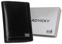 Etui Na Karty I Dokumenty Ze Skóry Naturalnej Unisex Rfid Protect Rovicky Czarny