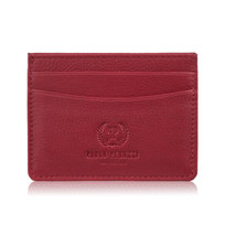 Etui na karty i wizytówki skórzane minimalistyczne praktyczne etui czerwone T-151-RD