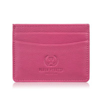 Etui na karty i wizytówki skórzane minimalistyczne praktyczne etui różowe T-151-PI