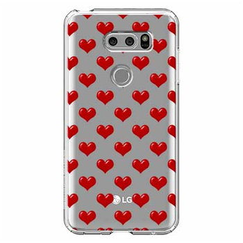 Etui na LG V30, Czerwone serduszka  - EtuiStudio