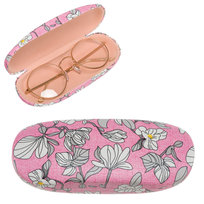 Etui na okulary damskie Cavaldi w kwiaty pokrowiec na okulary korekcyjne i przeciwsłoneczne, różnokolorowy różowy