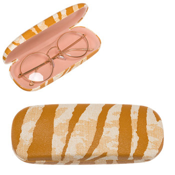 Etui na okulary damskie Cavaldi wzór zebra pokrowiec na okulary korekcyjne przeciwsłoneczne, różnokolorowy brązowy - 4U CAVALDI
