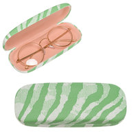 Etui na okulary damskie Cavaldi wzór zebra pokrowiec na okulary korekcyjne przeciwsłoneczne, różnokolorowy zielony