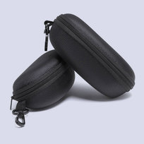 Etui na okulary futerał na zamek z karabińczykiem kolor czarny