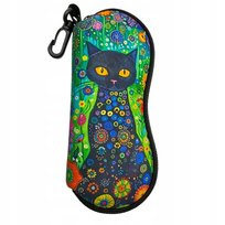 Etui na okulary lekkie kolorowe CZARNY KOT zamek karabińczyk podróżne ART Inna marka
