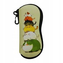 Etui na okulary lekkie KOLOROWE KOTY KOTKI kot kawaii urocze zielone ART Inna marka