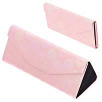 Etui na okulary składane w trójkąt ET-133D pudrowe