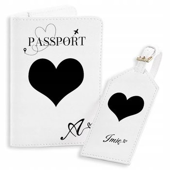 Etui Na Paszport Dokumenty Heart Inicjał Imię Wz - brak  danych