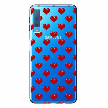 Etui na Samsung Galaxy A7 2018, czerwone serduszka  - EtuiStudio