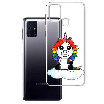 Etui na Samsung Galaxy M31s - Tęczowy jednorożec na chmurce. - EtuiStudio