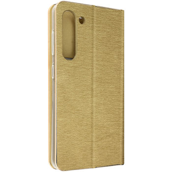 Etui na Samsung Galaxy S23 z uchwytem na kartę i stojakiem na wideo złoto i złoto - Avizar