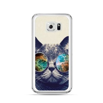 Etui na Samsung Galaxy S6 Edge Plus, kot w tęczowych okularach - EtuiStudio