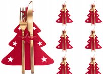 ETUI NA SZTUĆCE Choinka PODKŁADKA Świąteczna 6 sztuk DEKORACJA NA STÓŁ FILC