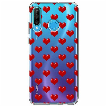 Etui na telefon Huawei P30 Lite, czerwone serduszka  - EtuiStudio