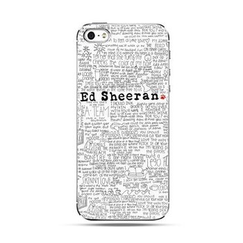 Etui na telefon, iPhone SE, Ed Sheeran biały poziome - EtuiStudio