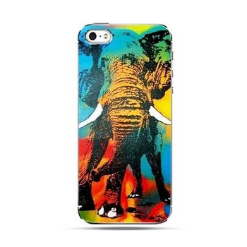 Etui na telefon, iPhone SE, kolorowy słoń - EtuiStudio