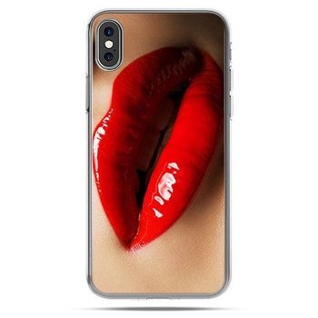 Etui na telefon, iPhone XS, czerwony usta - Etui Studio