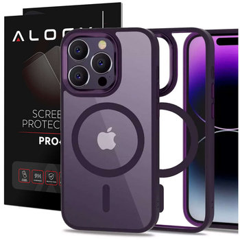 Etui na telefon Magmat MagSafe obudowa ochronna do iPhone 14 Pro Deep Purple/Clear + Szkło - 4kom