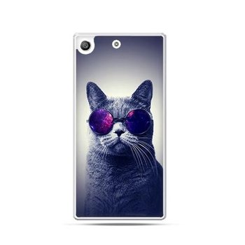 Etui na telefon Sony Xperia M5, kot hipster w okularach - EtuiStudio