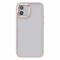 Etui na tlefon do iPhone 12 / 12 Pro pudrowy róż mat plecki case mocne