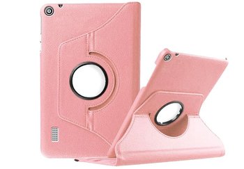 Etui obrotowe 360 Huawei MediaPad T3 7.0 Różowe + Szkło - 4kom