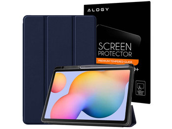 Etui obudowa Alogy Smart Case do Galaxy Tab S6 Lite 10.4 P610/P615 Granatowy + Szkło - Inny producent