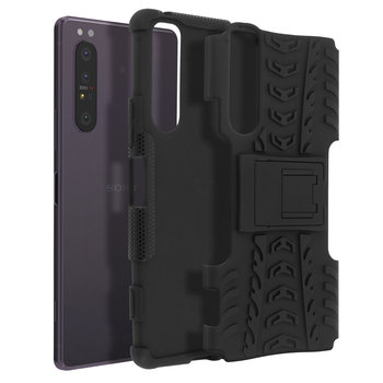 Etui ochronne do telefonu Sony Xperia 1 2 Dwumateriałowy, odporny na wstrząsy pasek podtrzymujący, czarny - Avizar