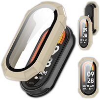 Etui ochronne + szkło 2w1 Vanfone do Xiaomi Mi Smart Band 8/9, beżowy