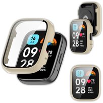 Etui ochronne + szkło 2w1 Vanfone do Xiaomi Redmi Watch 3 Active, beżowy