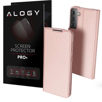 Etui ochronne z klapką Dux Ducis Skin Pro skórzane do Samsung Galaxy S21 Plus 5G Różowe + Szkło - Dux Ducis
