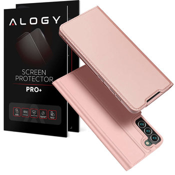 Etui ochronne z klapką Dux Ducis Skin Pro skórzane do Samsung Galaxy S22 Plus Różowe + Szkło - Dux Ducis