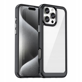 Etui Outer Space Case z żelową ramką do iPhone 16 Pro Max - czarne - Hurtel