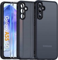 ETUI PANCERNE CZARNY MAT DO SAMSUNG A55 5G + 2x SZKŁO
