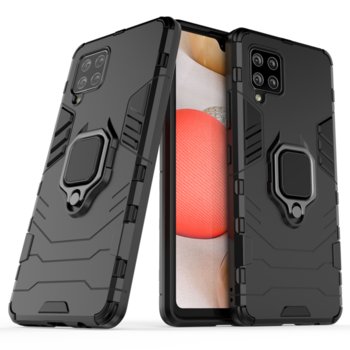 Etui Pancerne Hybrydowe Armor Ring Holder Do Samsung Galaxy A42 5G * Czarny - CASE IT