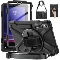 Etui pancerne Shockproof z uchwytem do Samsung Galaxy Tab S9 FE/S9/S10 FE - Czarne
