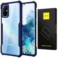 Etui Pancerne Spacecae Beetle Przezroczyste Plecki Case Pokrowiec Obudowa Galaxy A71 Niebieski