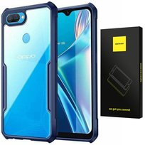 Etui Pancerne Spacecae Beetle Przezroczyste Plecki Case Pokrowiec Obudowa Oppo A12 Niebieski